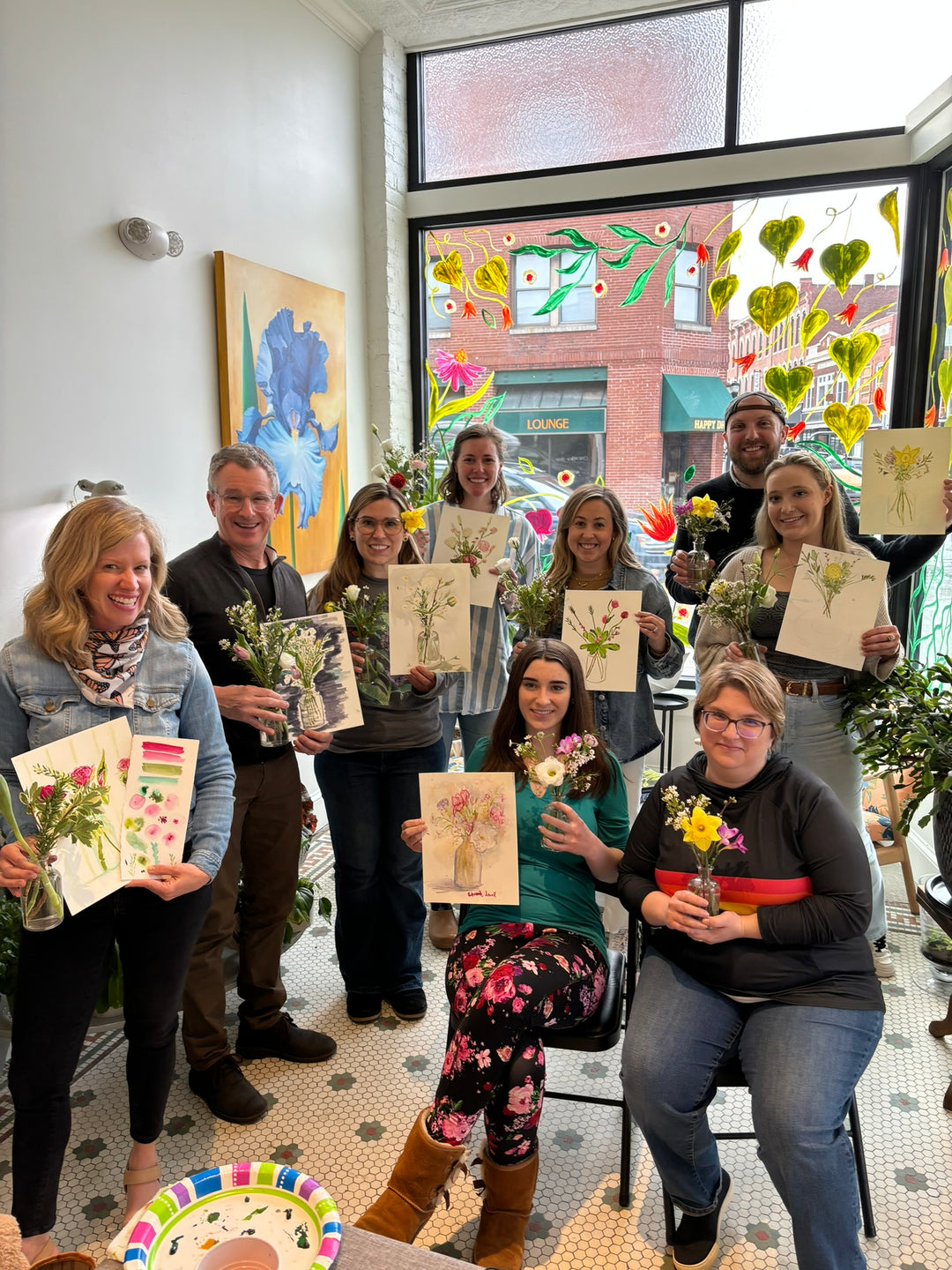 Floral group workshop at Stem & Vine in Biddeford, Maine